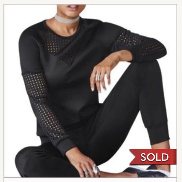 Fabletics Sweatshirt Womens XL Black Tilly Neoprene Dreams‎ Pullover - Picture 2 of 15